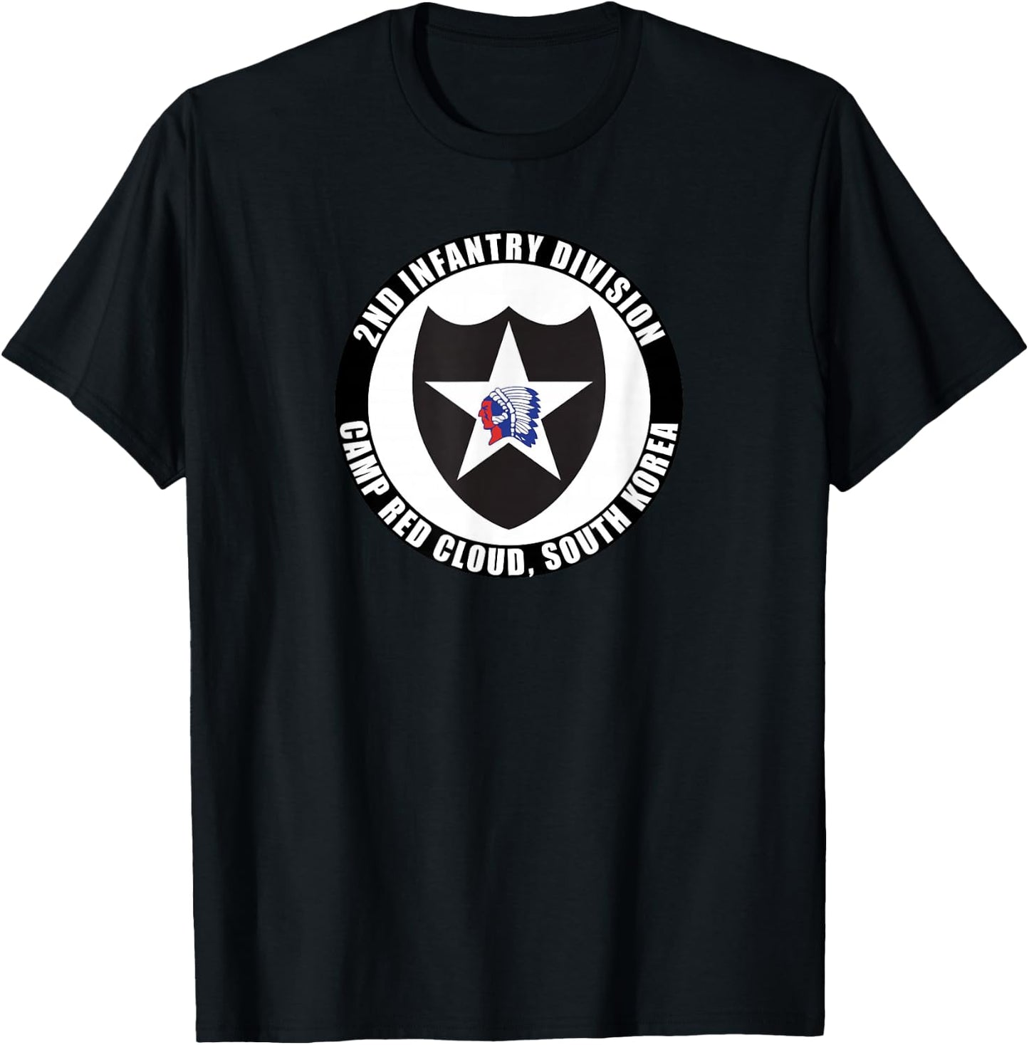 2nd Infantry Division Camp Red Cloud Korea Emblem Veteran T-Shirt - T-Shirt | Black