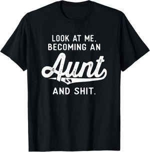 New Aunt Gifts Future Auntie To Be Pregnancy Becoming An Aunt T-Shirt - T-Shirt | Black