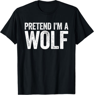 Pretend I'm A Wolf Shirt Adult Kids Matching Wolf Costume T-Shirt - T-Shirt | Black