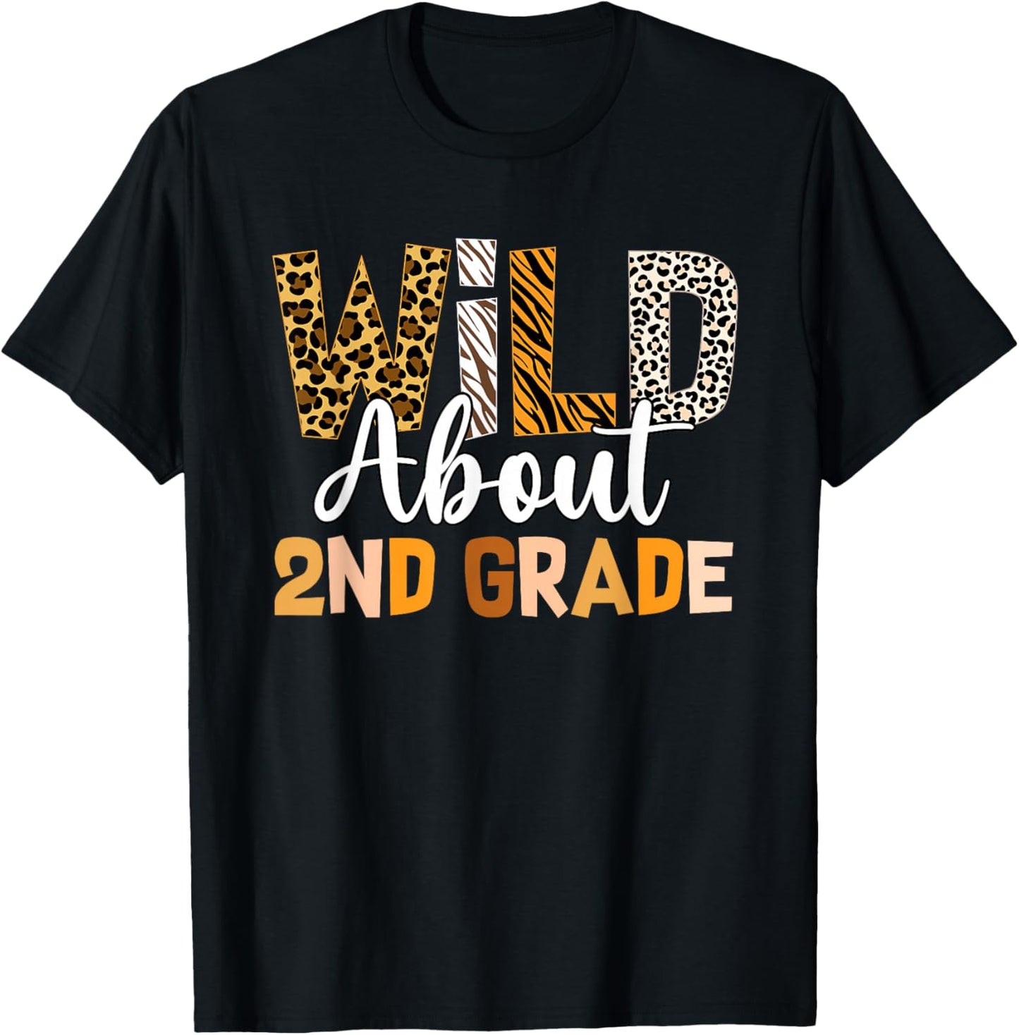 Jungle Theme Wild About 2nd Grade Back To School Teacher T-Shirt - T-Shirt | Black