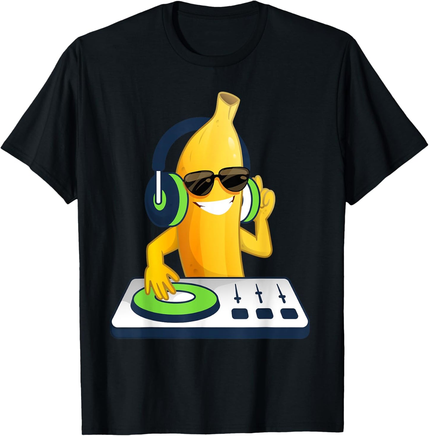 Funny Cool DJ Banana Sunglusses Costume Banana Lovers Fun T-Shirt - T-Shirt | Black
