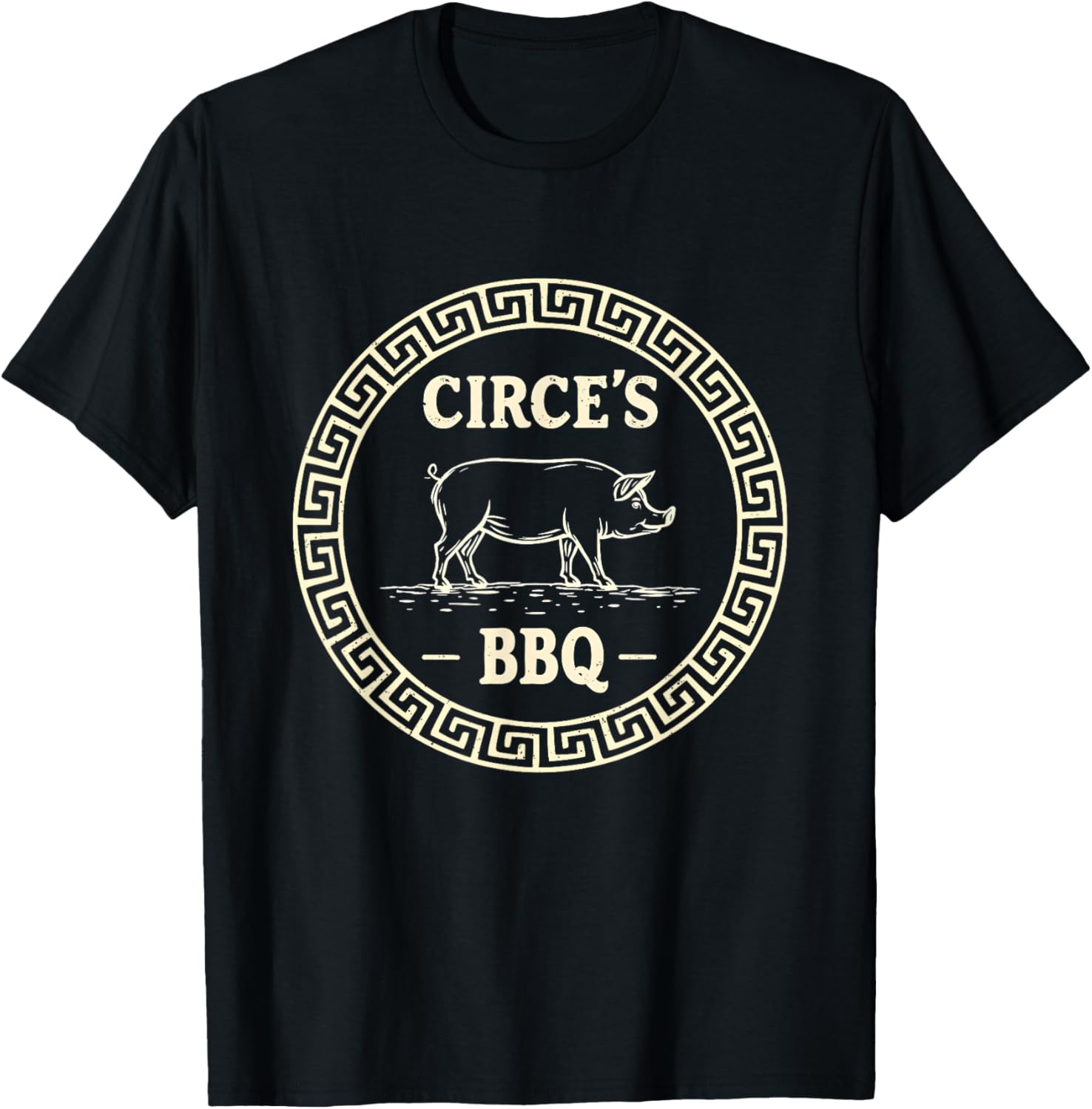 Funny Greek Mythology Circe's BBQ Odyssey T-Shirt - T-Shirt | Black
