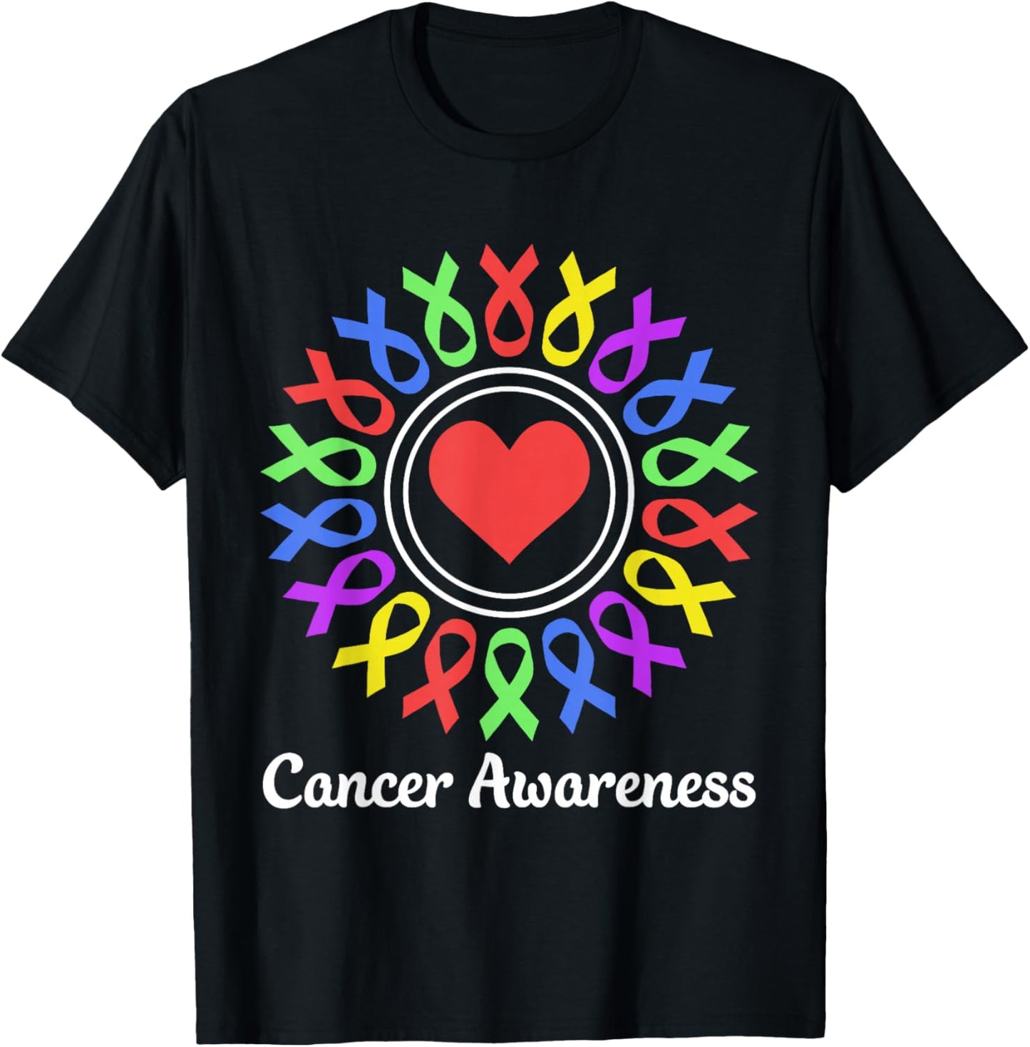 Cancer Awareness - Fight Cancer Ribbon T-Shirt - T-Shirt | Black