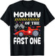 Mommy of The Fast One Birthday 1st Race Car Family Matching T-Shirt - T-Shirt | Black