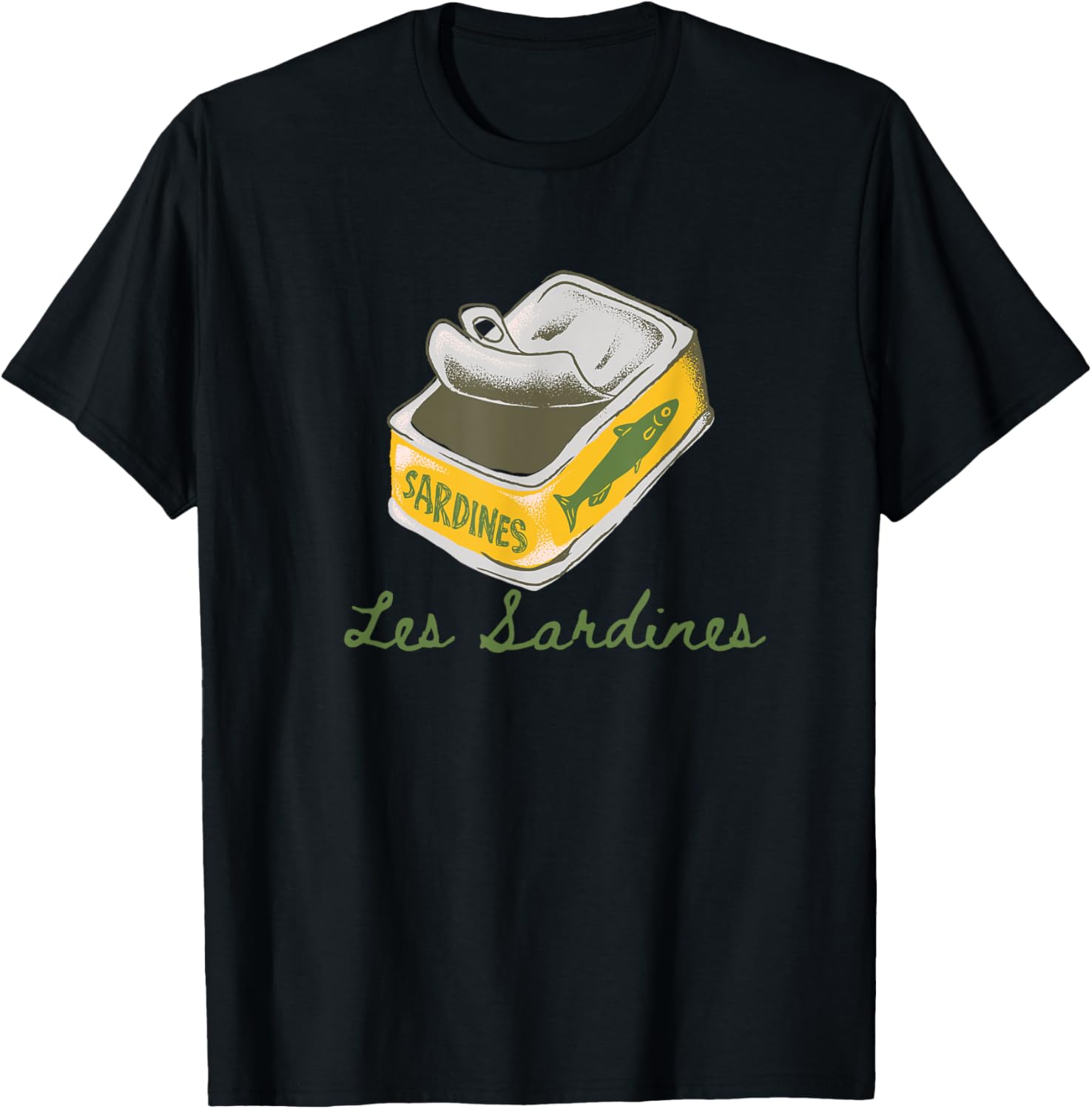 Les sardines fisherman aesthetic coastal sardine fish T-Shirt - T-Shirt | Black