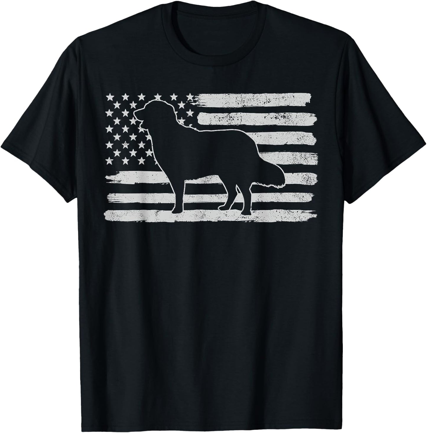 Golden Retrievers Dog USA Flag 4th of July Kids Men T-Shirt - T-Shirt | Black