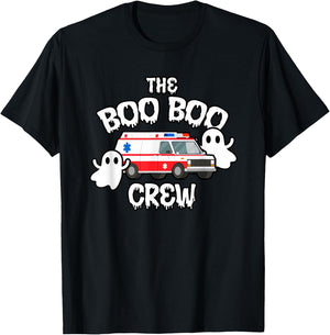 EMT Paramedic EMS Boo Boo Crew Ambulance Ghost Halloween T-Shirt - T-Shirt | Black