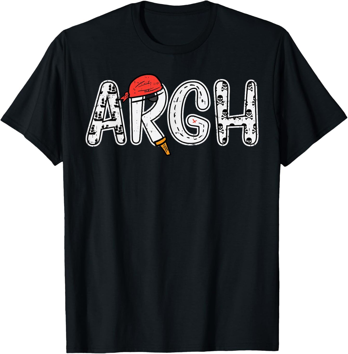 Argh Pirate Cute Halloween Costume Men Women Boys Girls Kids T-Shirt - T-Shirt | Black