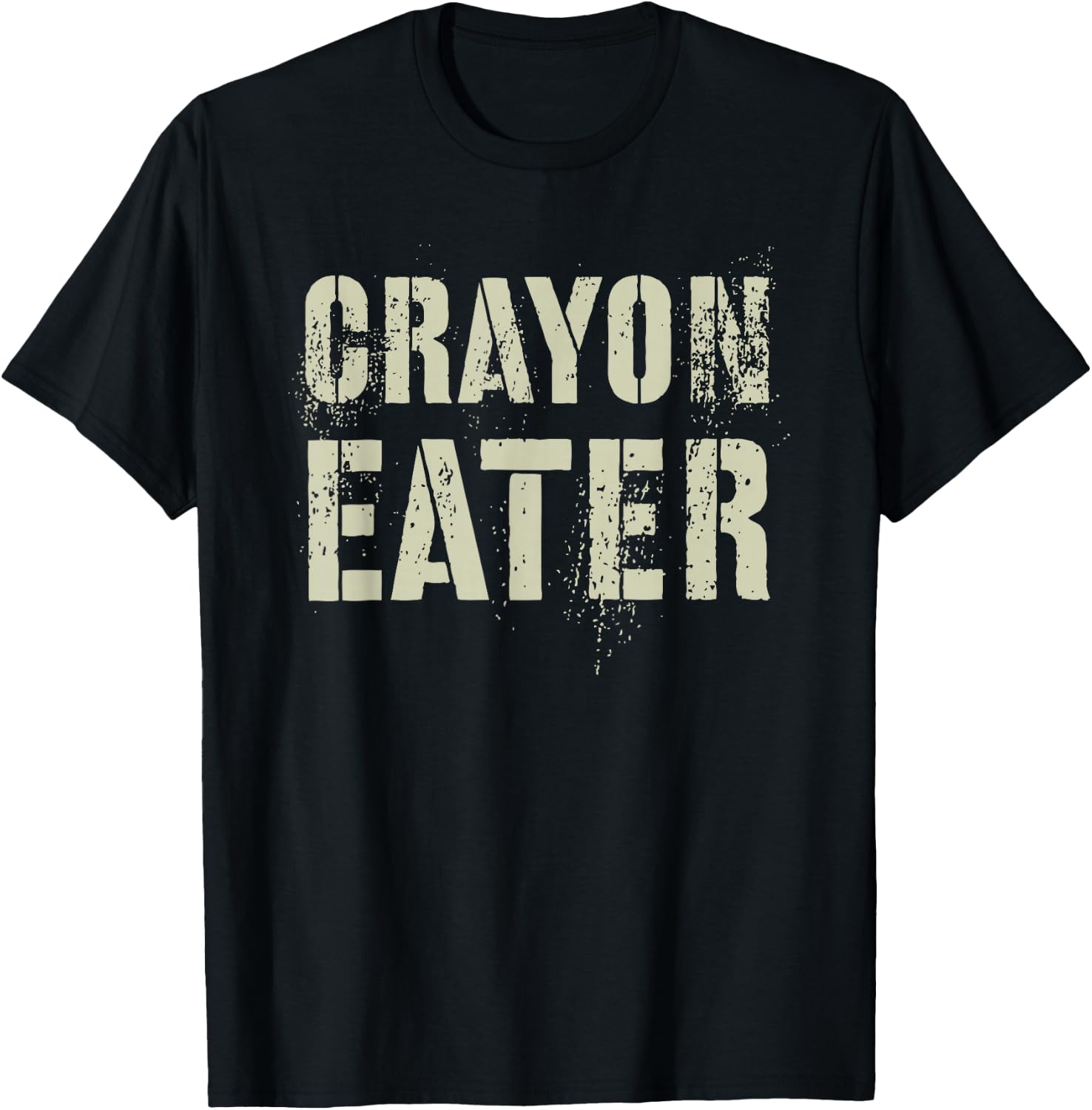 Funny Crayon Eater Proud Military Dad Officer Corp Joke T-Shirt - T-Shirt | Black