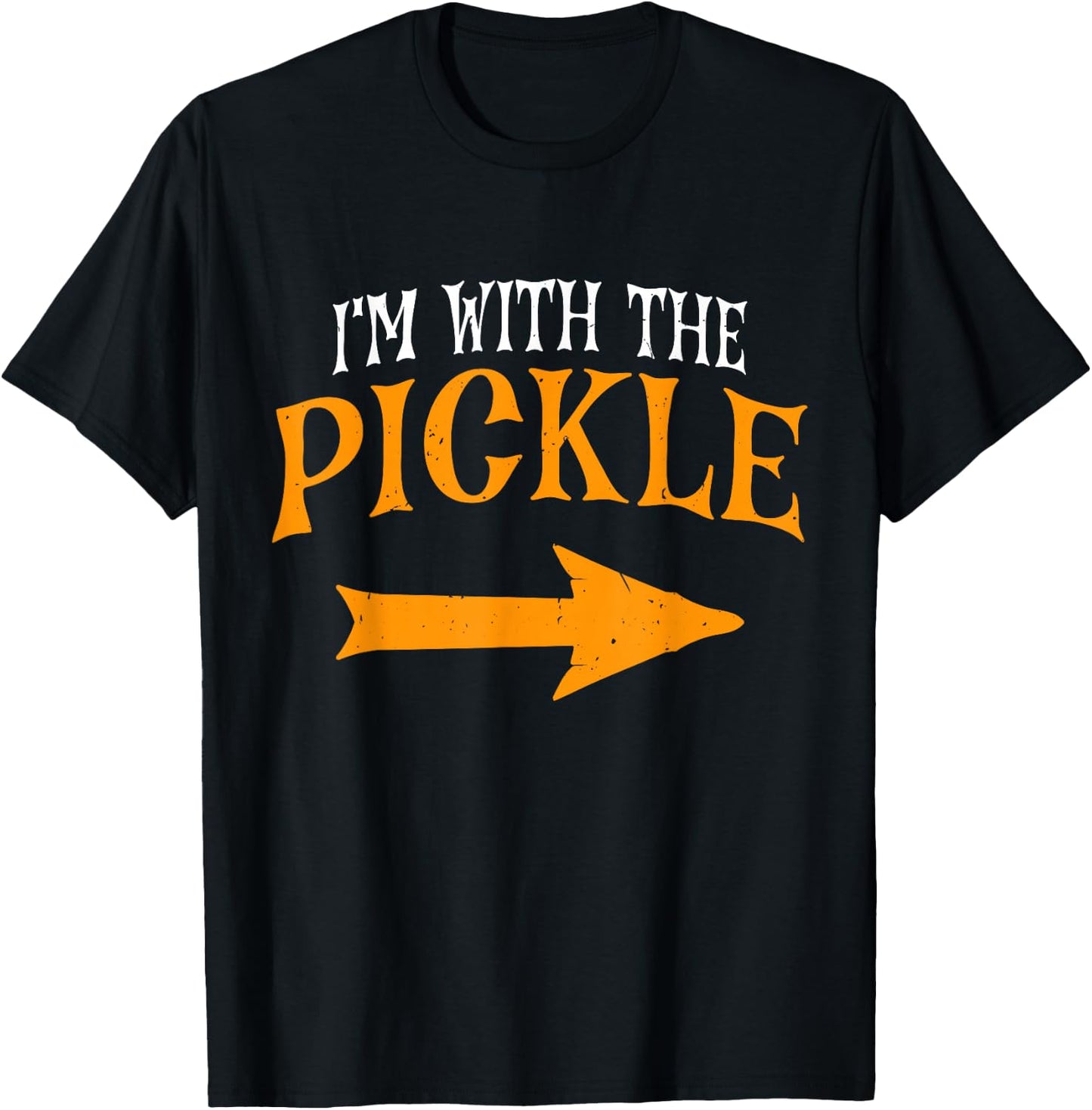 I'm With Pickle Halloween Costume Funny Couples Pickle T-Shirt - T-Shirt | Black