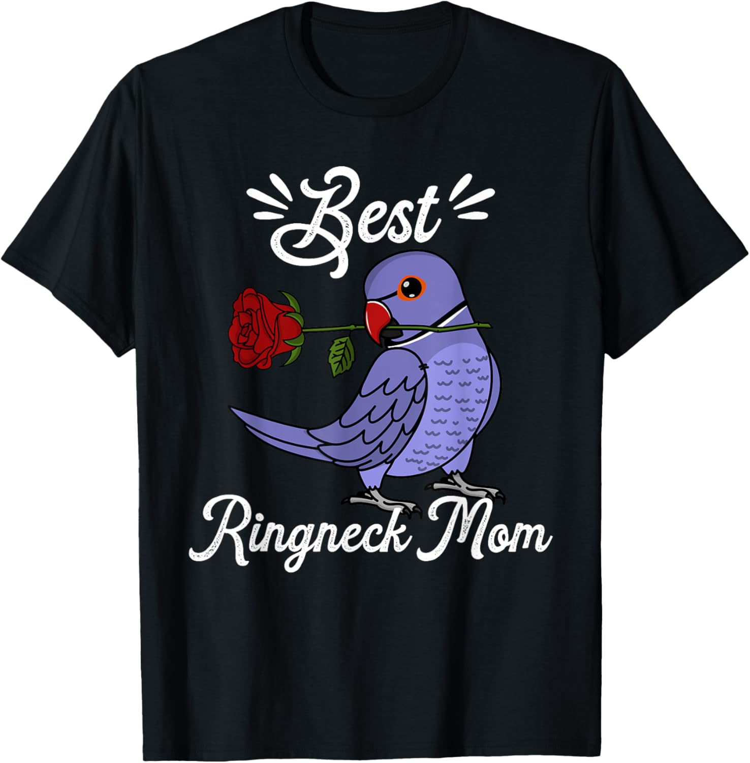 Best Parrot Mom I Violet Indian Ringneck T-Shirt - T-Shirt | Black