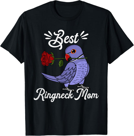 Best Parrot Mom I Violet Indian Ringneck T-Shirt - T-Shirt | Black