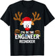 I'll Be The Engineer Reindeer Christmas T-Shirt - T-Shirt | Black
