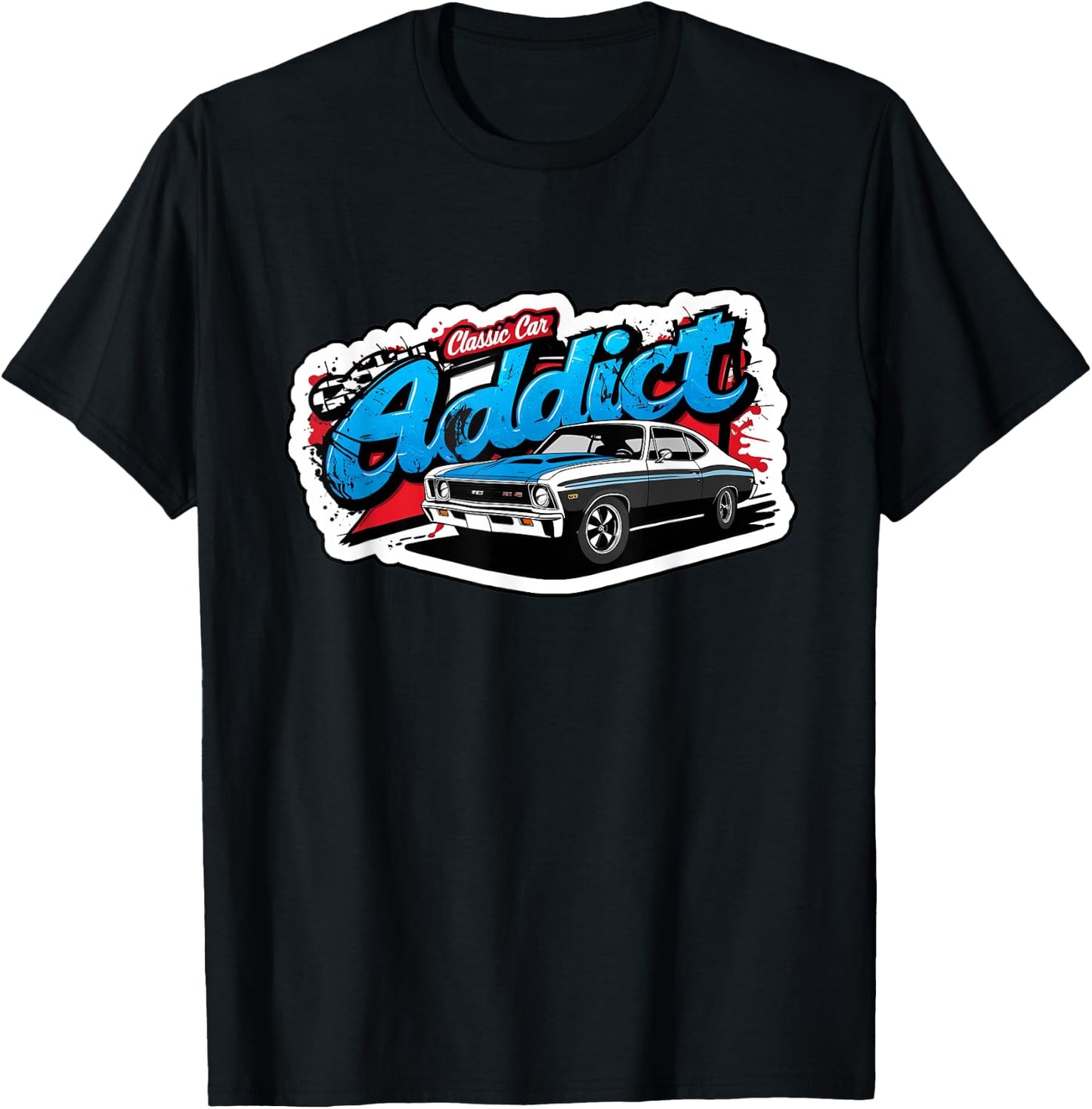 1969 69 SS Classic Car American Muscle Racing Addict 1320 T-Shirt - T-Shirt | Black
