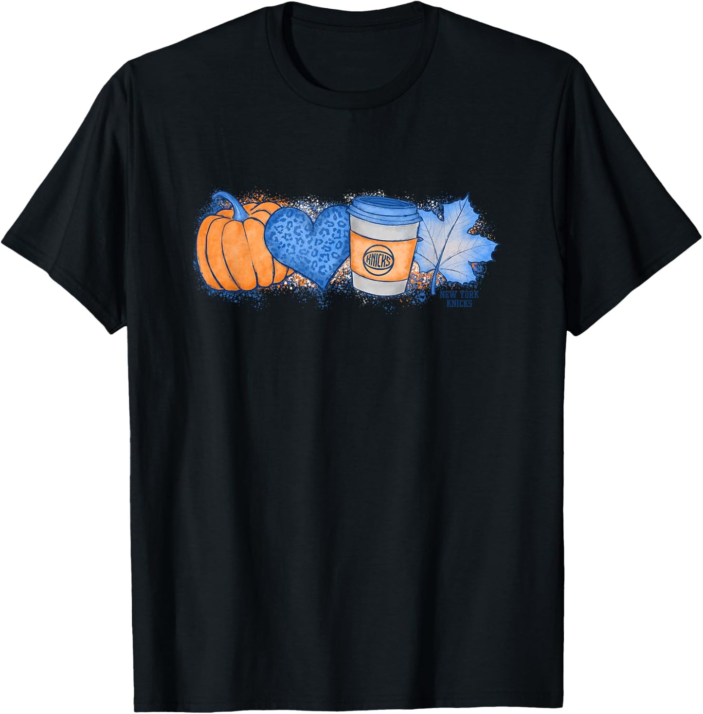 NBA New York Knicks Cozy Fall Painted Banner T-Shirt - T-Shirt | Black