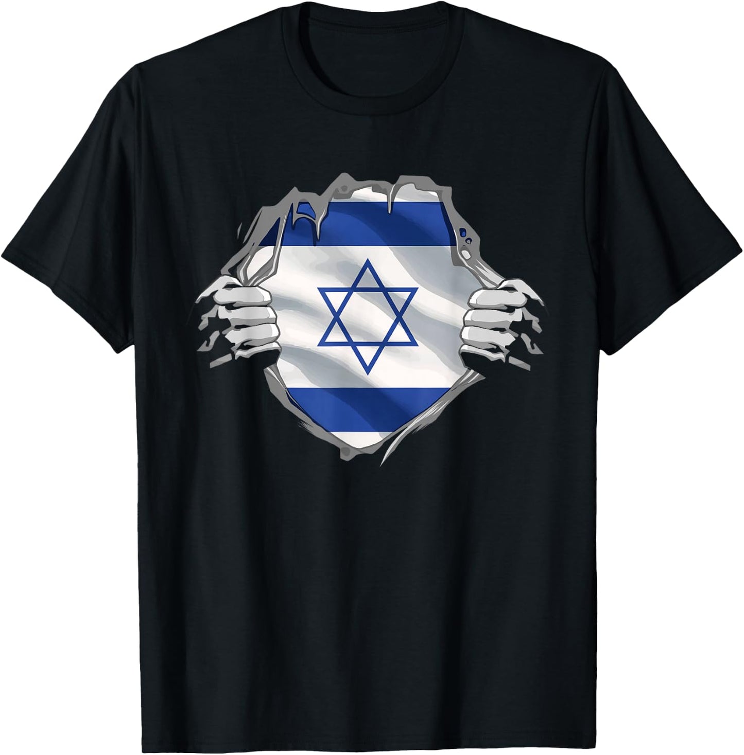 Israel Shirt Israel Flag Star of David Israeli Roots Jewish T-Shirt - T-Shirt | Black