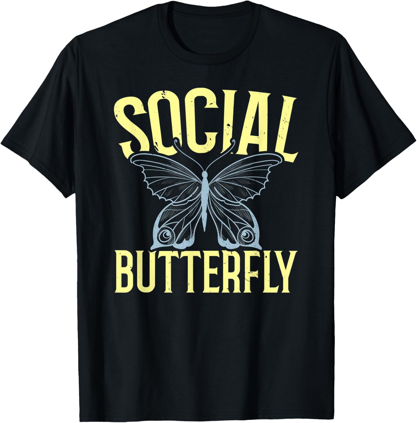 Social Butterfly Extroverted Personality Extrovert T-Shirt - T-Shirt | Black