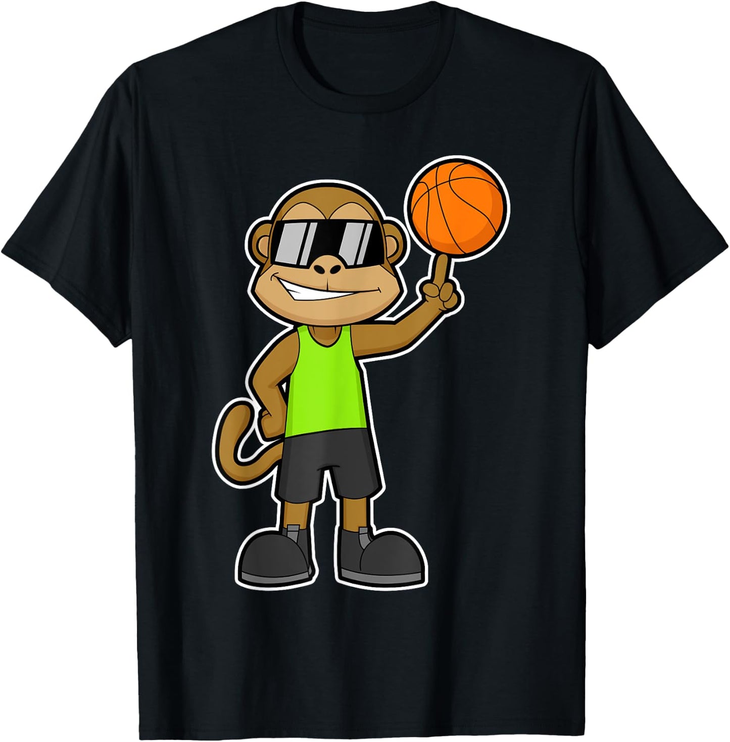 Monkey Basketball player Basketball Sports T-Shirt - T-Shirt | Black