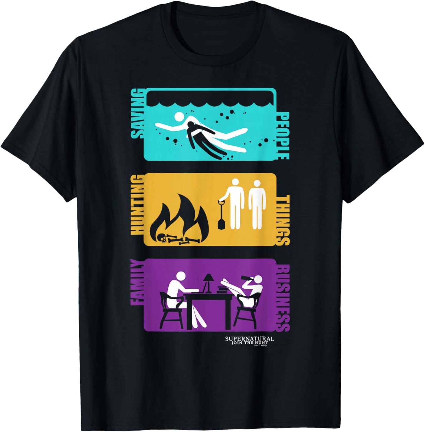 Supernatural Saving People Hunting Things Family Business T-Shirt - T-Shirt | Black