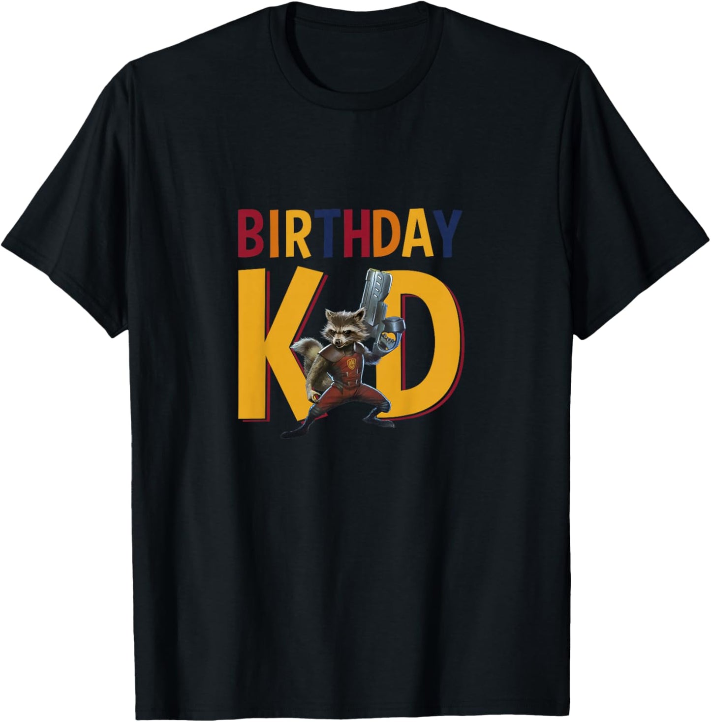 Kids Marvel Guardians of the Galaxy Birthday Kid Rocket Youth T-Shirt - T-Shirt | Black