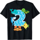 2nd Birthday Party 2 Year Old Sea Fish Aquarium Birthday Boy T-Shirt - T-Shirt | Black