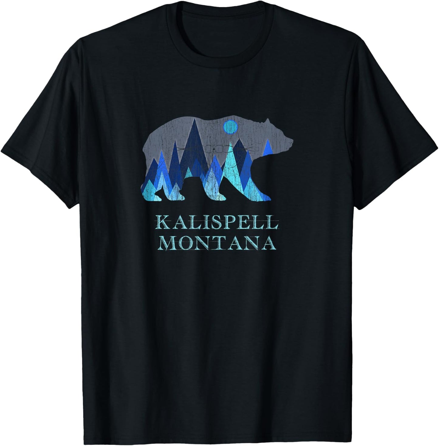 Vintage Kalispell Montana Grizzly Bear T-Shirt - T-Shirt | Black
