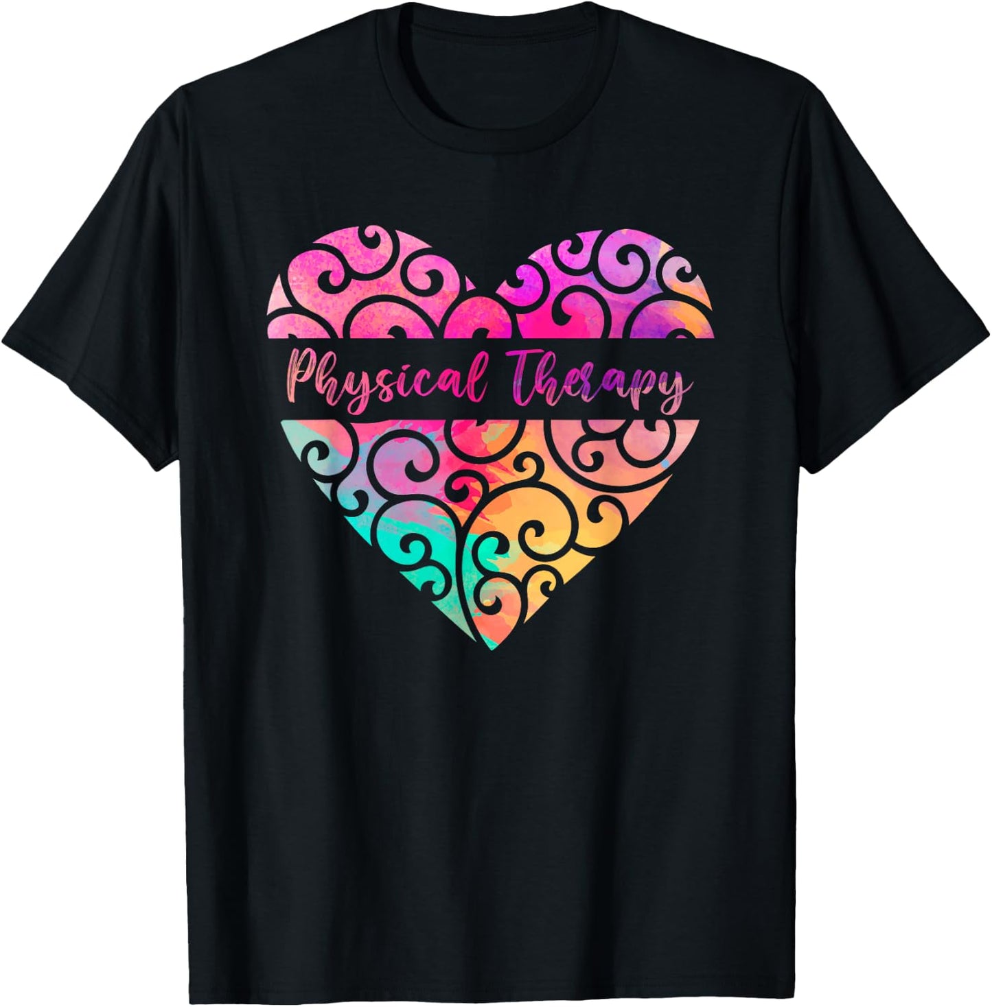 DPT PTA Heart Valentines Day Gift Love Physical Therapy T-Shirt - T-Shirt | Black