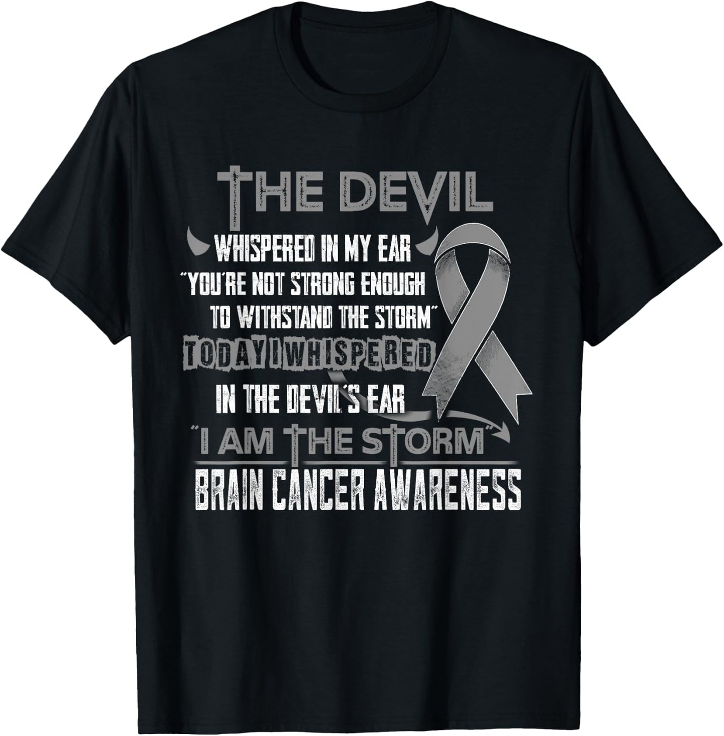 Brain Cancer Awareness I am the Storm Devil T-Shirt - T-Shirt | Black