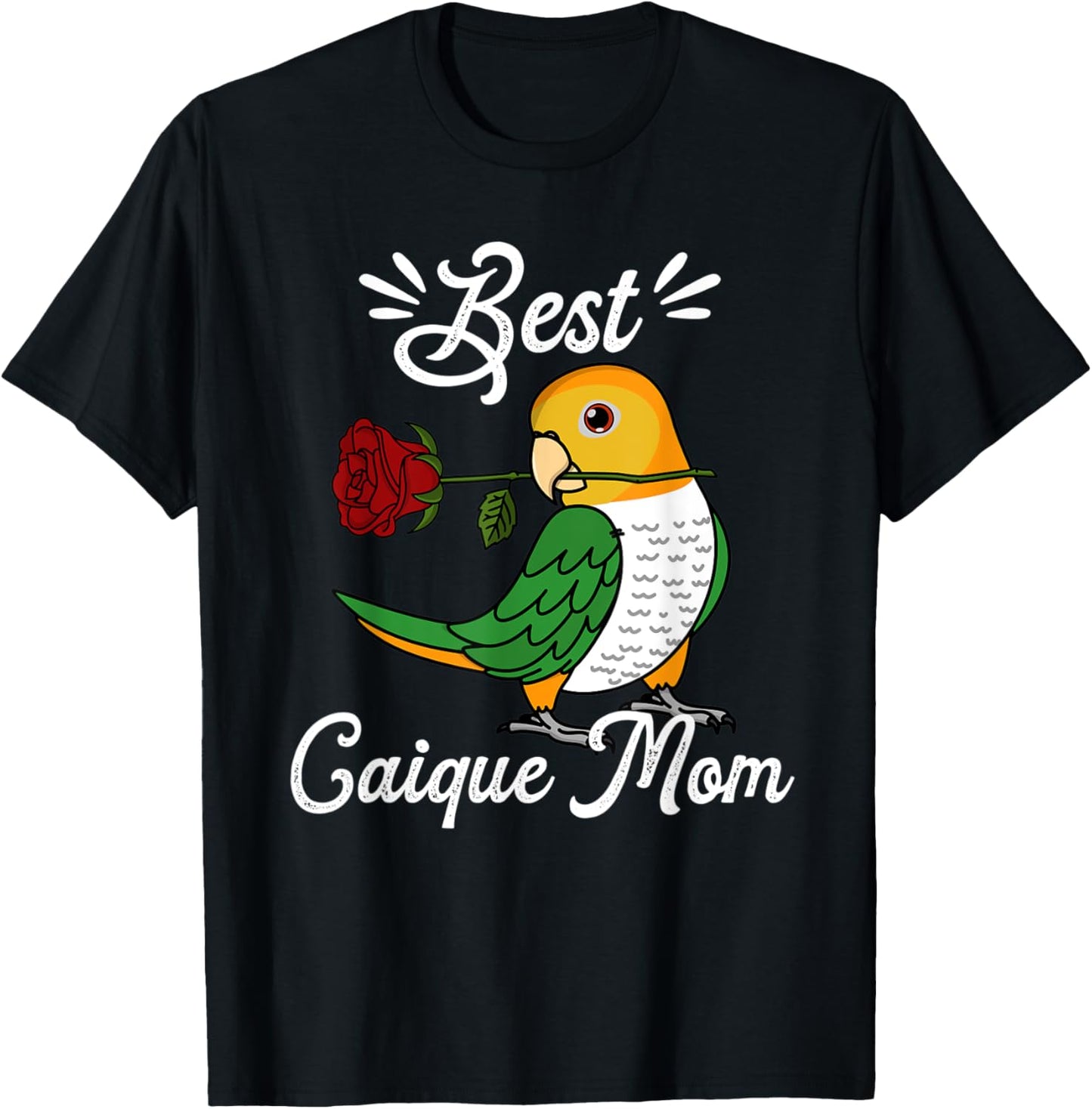 Best Parrot Mom I White-bellied Caique T-Shirt - T-Shirt | Black
