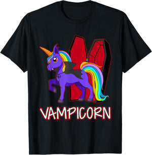 Unicorn Vampire Vampicorn Cute Women Halloween Party T-Shirt - T-Shirt | Black