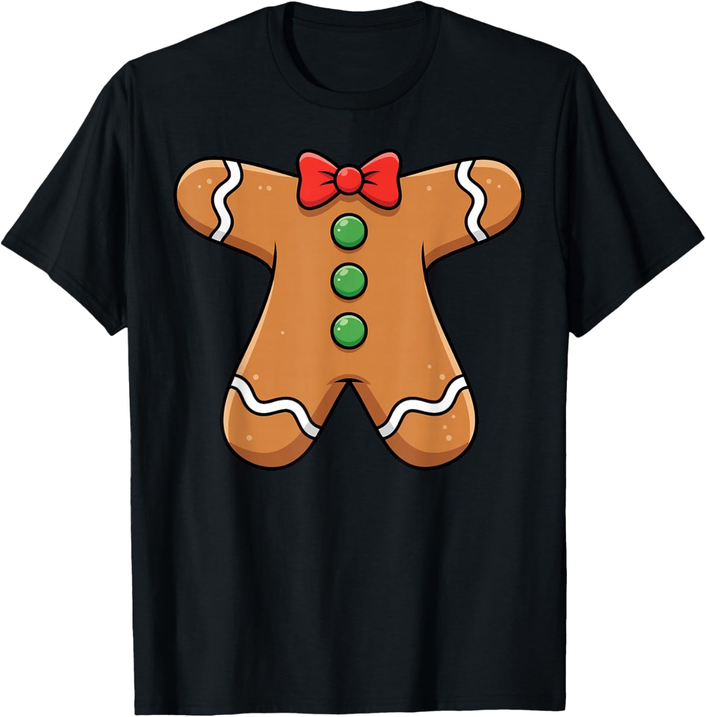 Funny Gingerbread Christmas Cookie Xmas Costume Kids Men T-Shirt - T-Shirt | Black