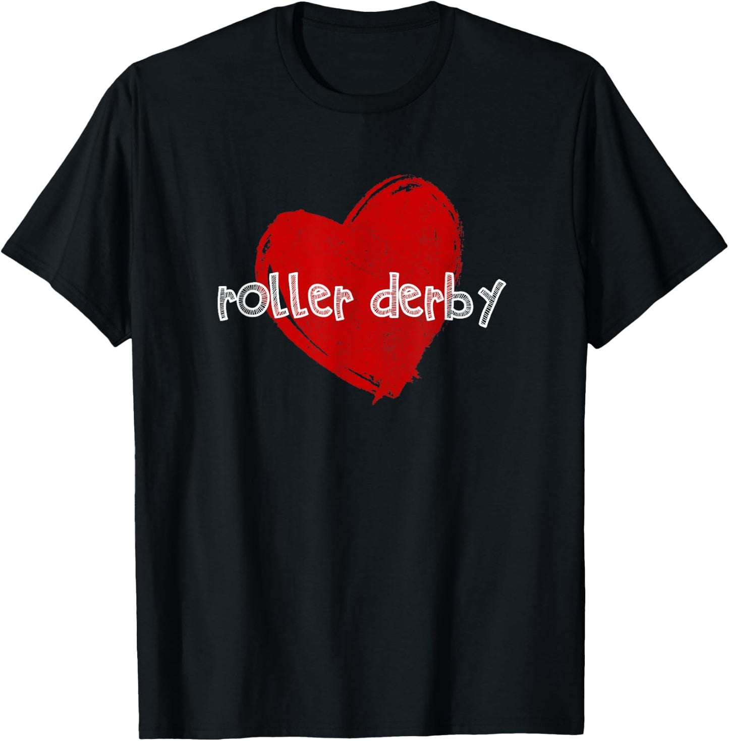 Love Roller Derby Heart Funny Cute Gift Skaters Girls T-Shirt - T-Shirt | Black