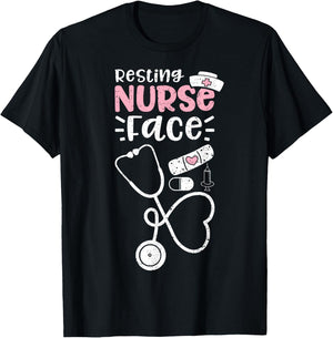 Resting Nurse Face T-Shirt - T-Shirt | Black