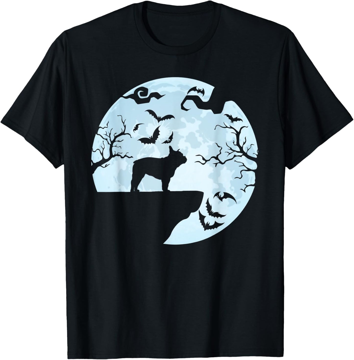 French Bulldog And Moon Halloween French Bulldog Dog Women T-Shirt - T-Shirt | Black