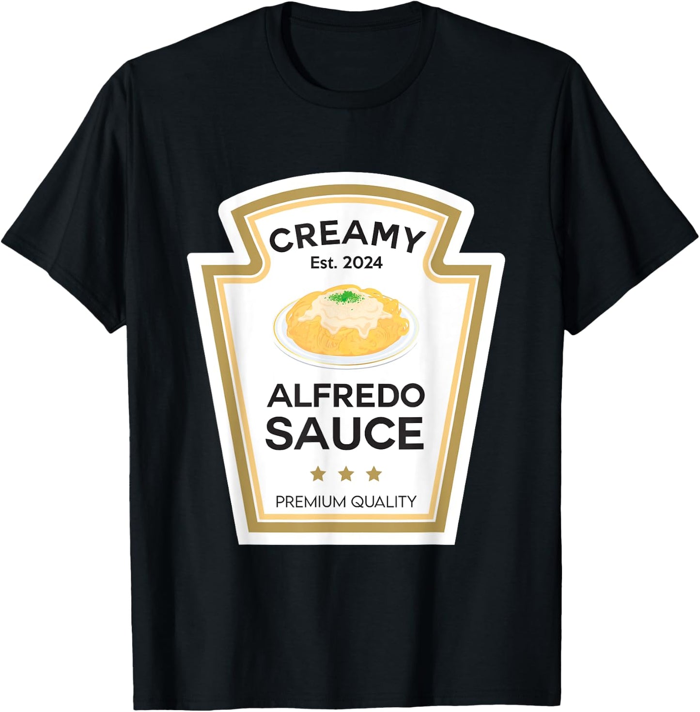 Creamy Alfredo Sauce Condiment With Jesus Christian Family T-Shirt - T-Shirt | Black