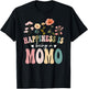 Happiness is Being a Momo Floral Design Momo Mother's Day T-Shirt - T-Shirt | Black