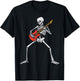 Halloween Skeleton Rocker Guitar Punk Rock Costume Men Women T-Shirt - T-Shirt | Black