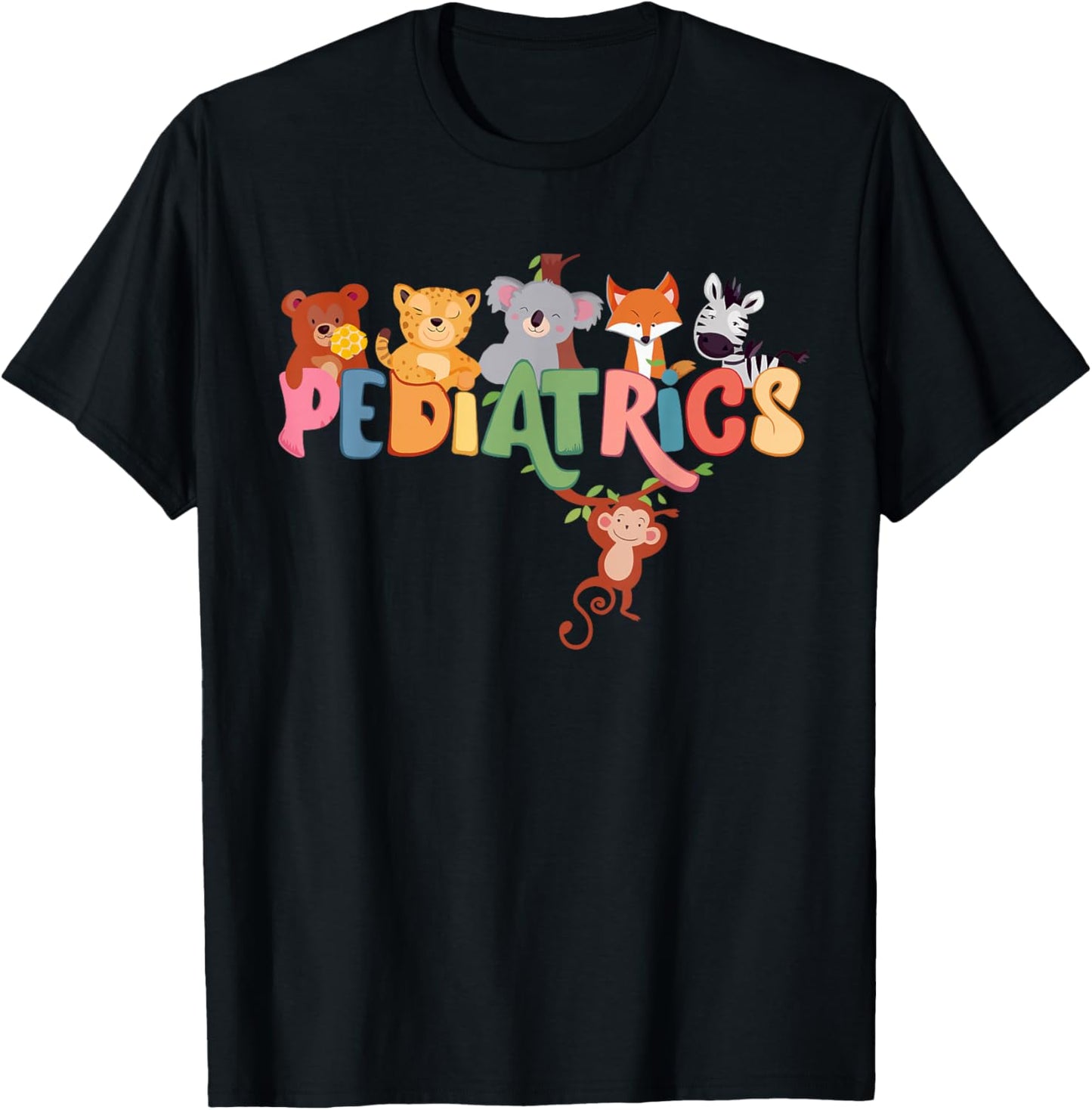 Pediatric Nurse PEDS Nursing Appreciation Pediatric Animal T-Shirt - T-Shirt | Black