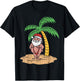 Santa Summer Swimsuit Funny Christmas In July Beach Gift T-Shirt - T-Shirt | Black