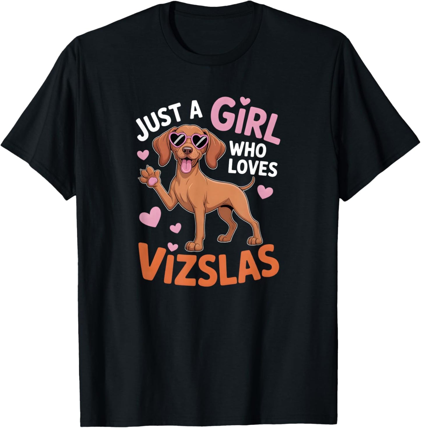Girls Vizsla T-Shirt - T-Shirt | Black