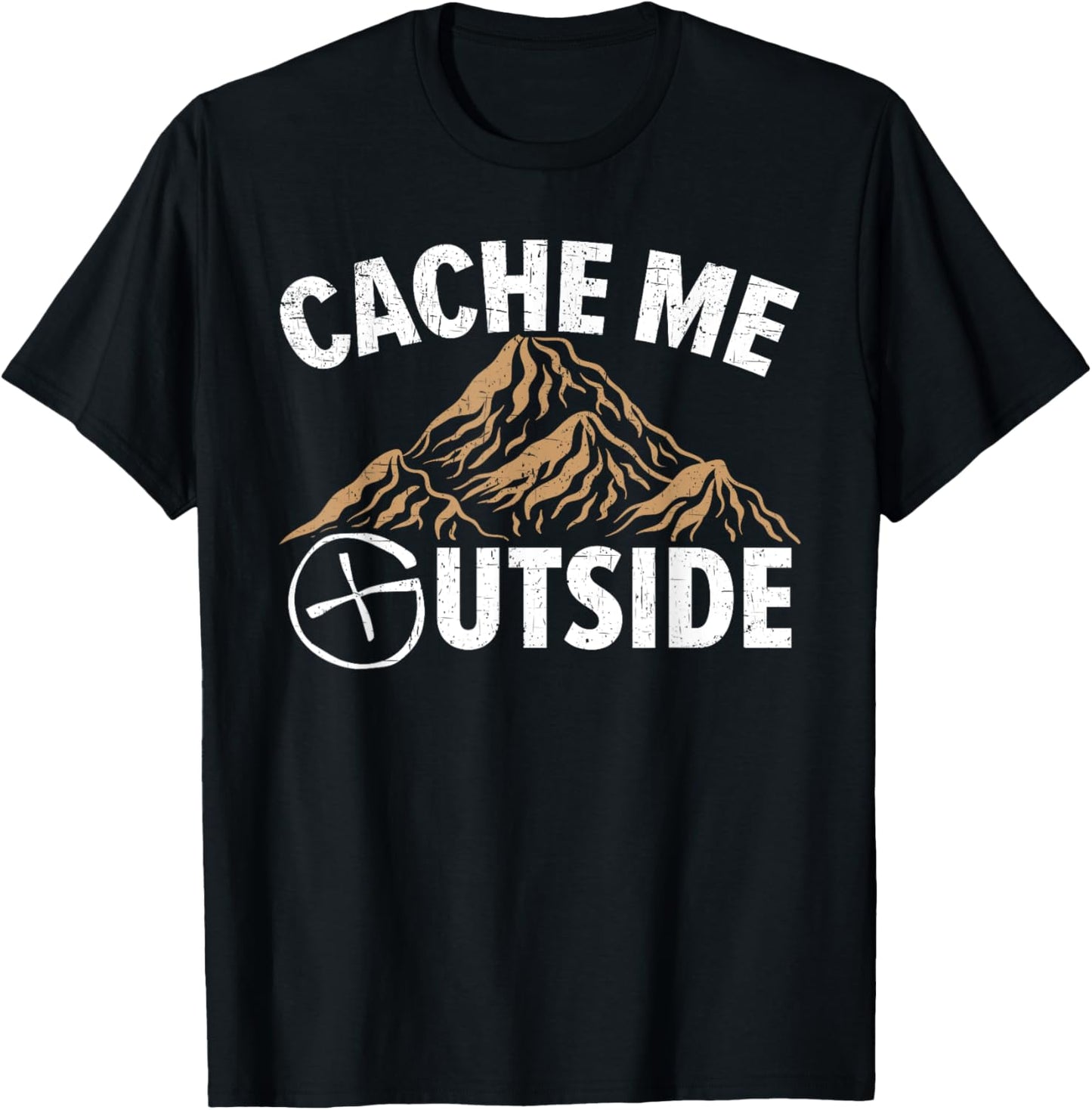 Cache Me Outside Map Reading Geocacher Geocache Geocaching T-Shirt - T-Shirt | Black
