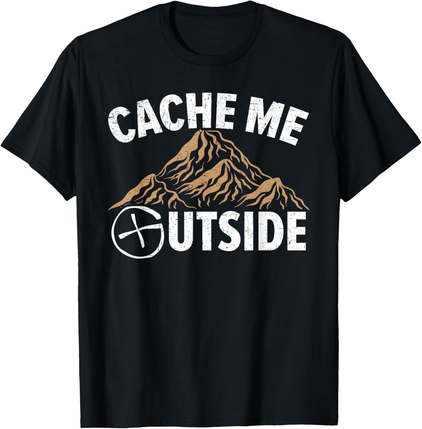 Cache Me Outside Map Reading Geocacher Geocache Geocaching T-Shirt - T-Shirt | Black