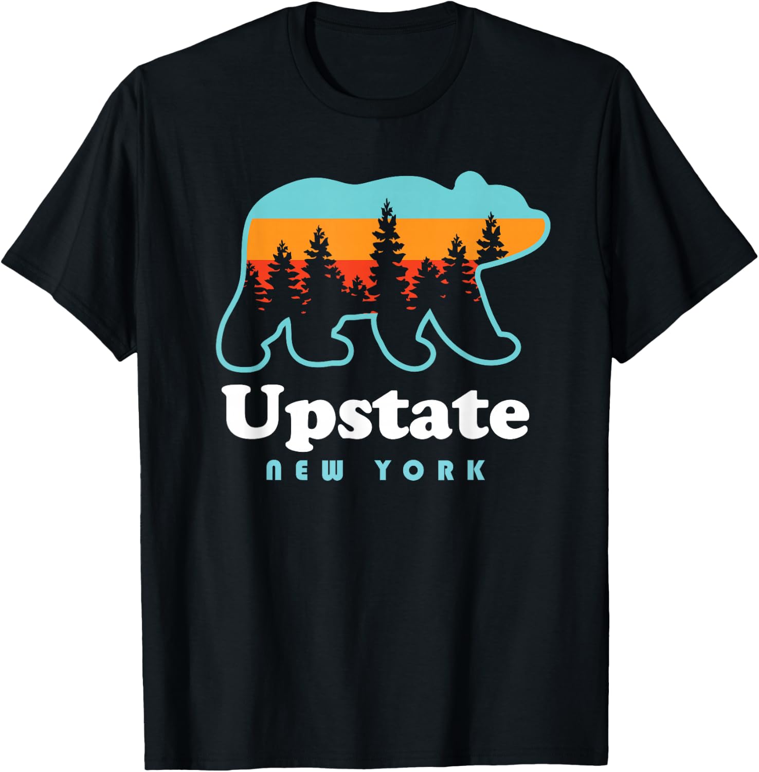 Upstate New York Shirt - Bear Upstate New York T-Shirt - T-Shirt | Black