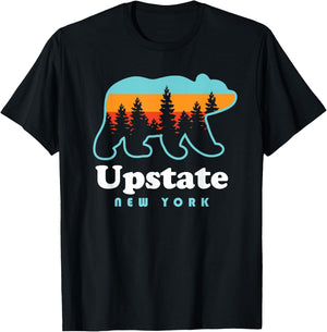 Upstate New York Shirt - Bear Upstate New York T-Shirt - T-Shirt | Black