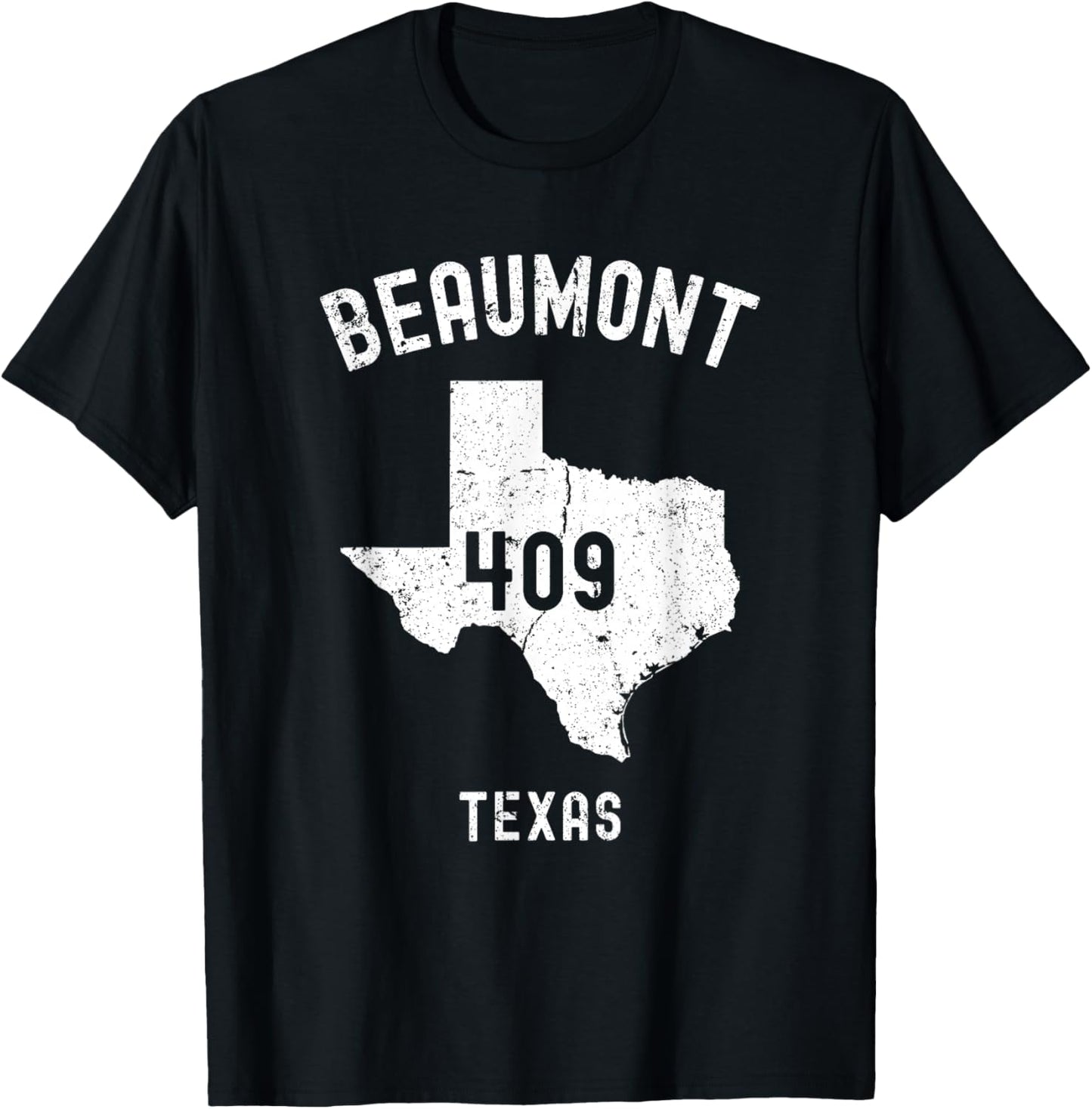 Beaumont Texas TX 409 Vintage Athletic Style T-Shirt - T-Shirt | Black
