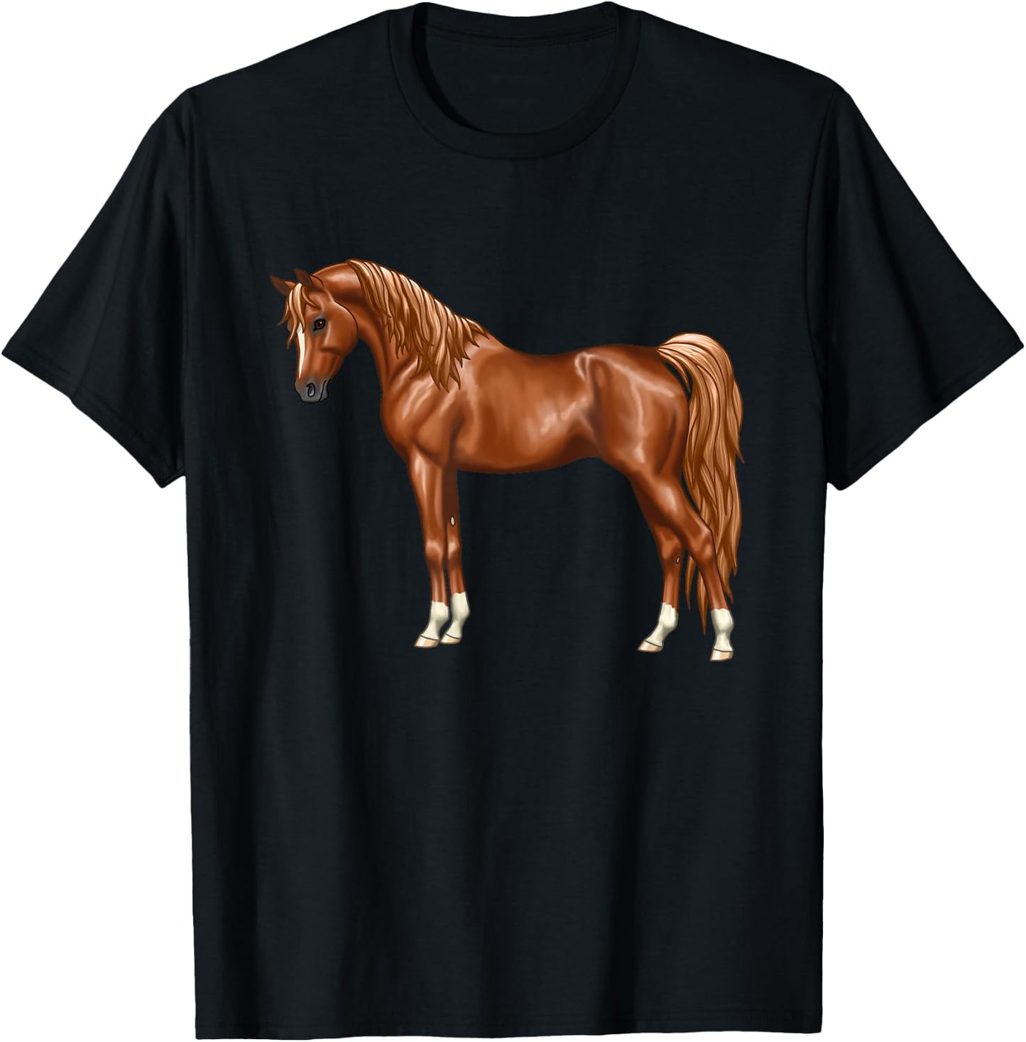 Beautiful Red Chestnut Egyptian Arabian Horse Lovers Gift T-Shirt - T-Shirt | Black