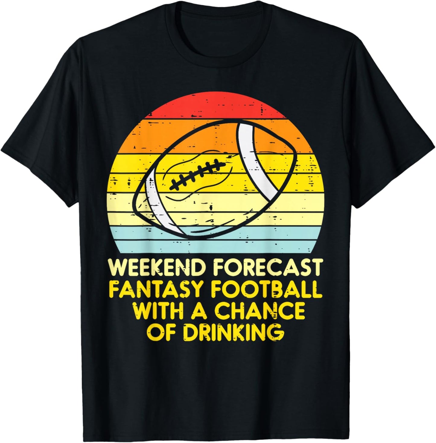 Fantasy Football Weekend Forecast Retro Draft Party Dad Men T-Shirt - T-Shirt | Black