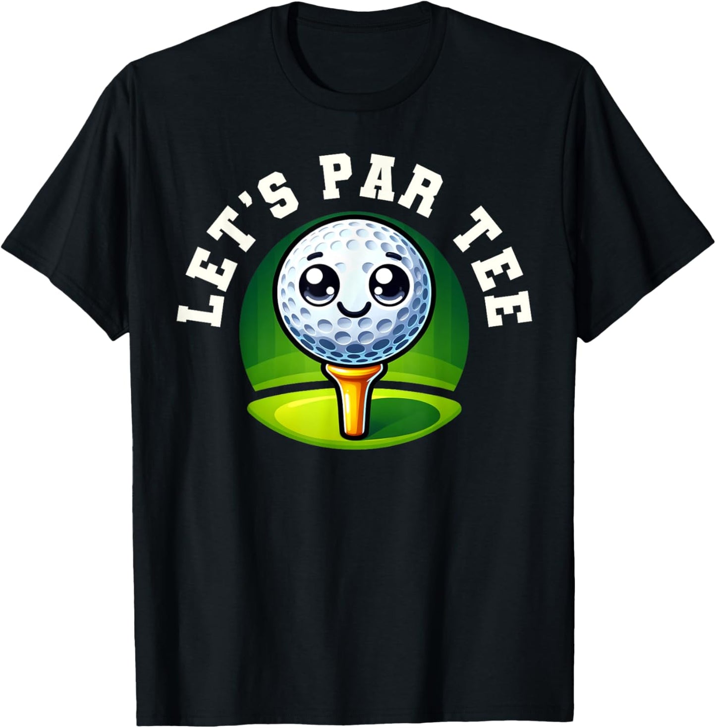 Funny Kids Golf Graphic - Let's Par T-Shirt - T-Shirt | Black