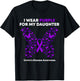 Crohn's Disease Awareness Gift - I Wear Purple for My daughter - -Adults Black Cotton Blend Modern Short Sleeve - Small T-Shirt - T-Shirt | Black