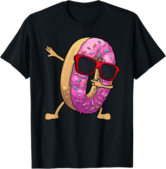 Donut Art Women Kids Dabbing Doughnut Donut Lover T-Shirt - T-Shirt | Black
